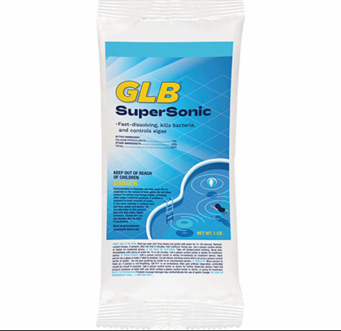 GLB Supersonic Pool Shock – 1 lb Cal-Hypo Shock Treatment