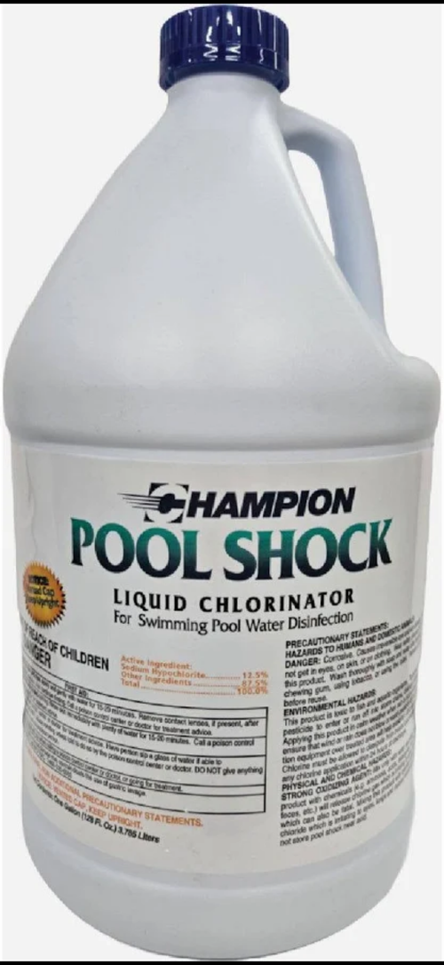 Champion Pool Shock Liquid Chlorinator – 12.5% Pool Chlorine – 1 Gallon